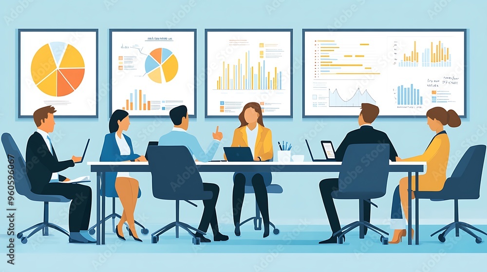 Business Meeting with Charts and Graphs Business Meeting with Charts and Graphs