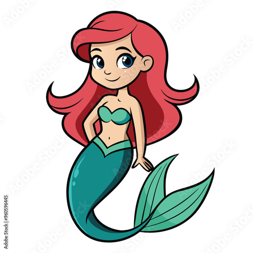 Cute and Cheerful Mermaid Design