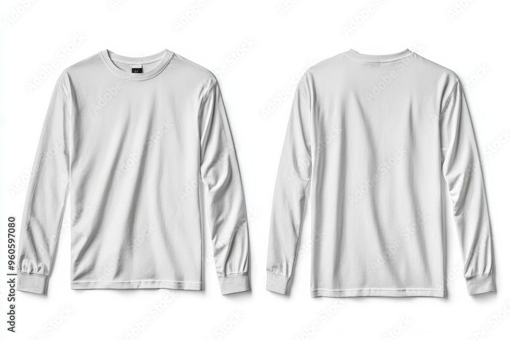 White Long Sleeve Tshirt Mockup Isolated created with Generative AI White Long Sleeve Tshirt Mockup Isolated created with Generative AI