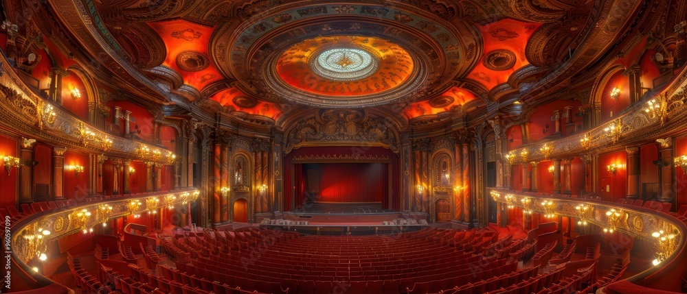 Obraz premium Majestic Historic Theater: Ornate Architecture in Stunning