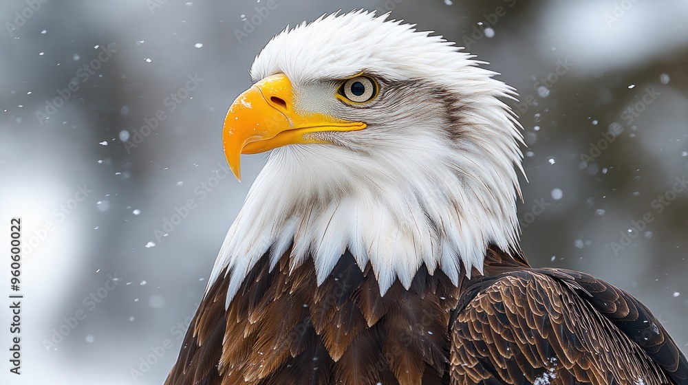 American eagle posed on a white surface American eagle posed on a white surface