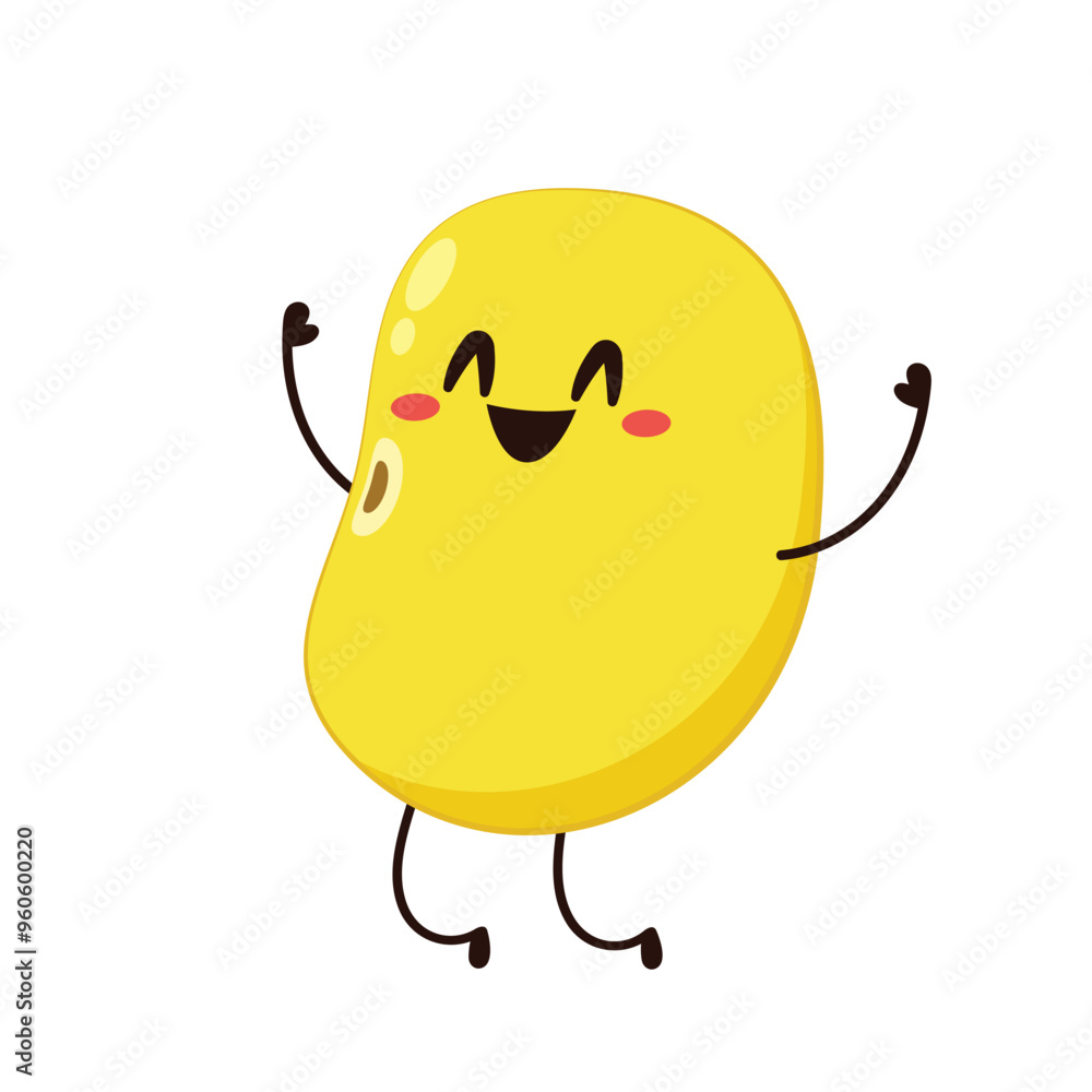 Obraz premium Soybean vector. Soybean character design.