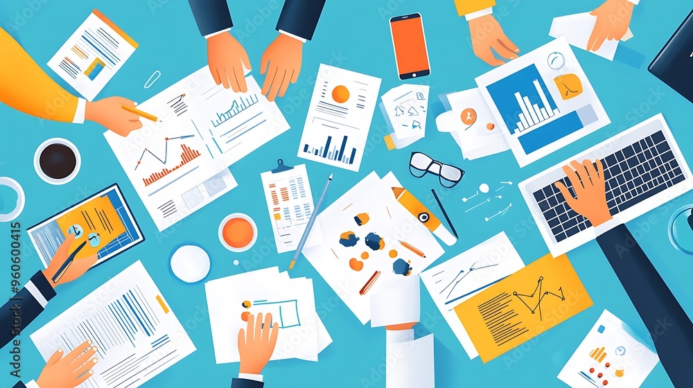 Business Meeting Brainstorming Ideas Flat Design Illustration Business Meeting Brainstorming Ideas Flat Design Illustration