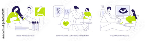Prenatal examination abstract concept vector illustrations.