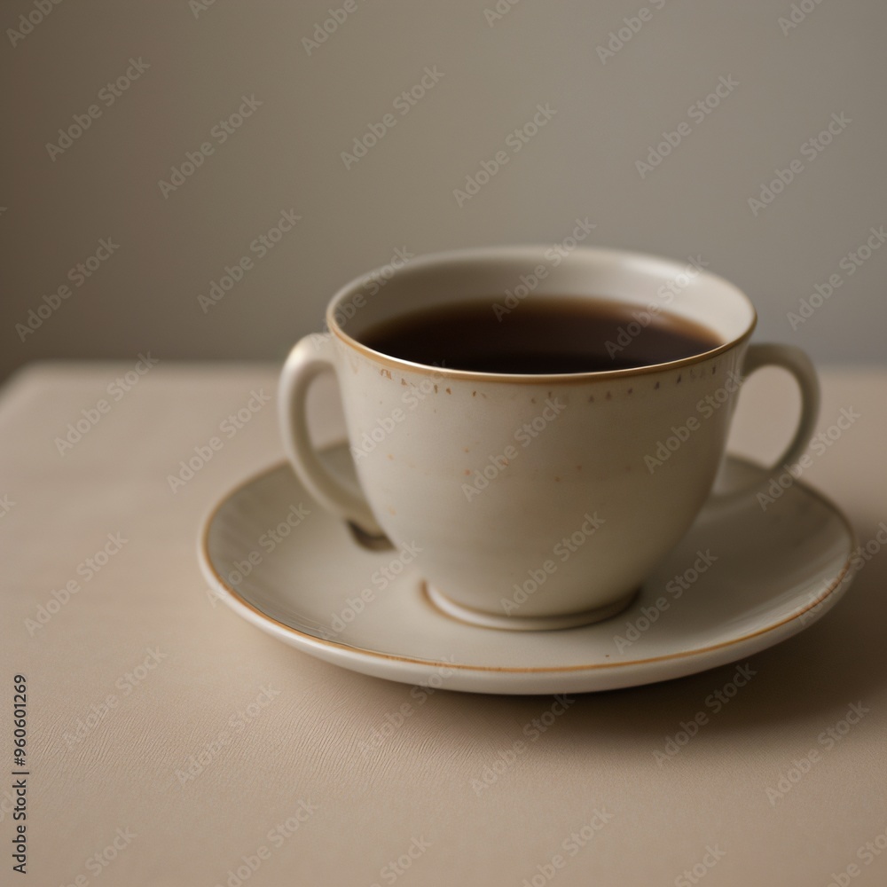Simple Cup of Hot Tea on a White Background Simple Cup of Hot Tea on a White Background