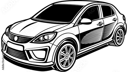 Cute modern car vector illustration