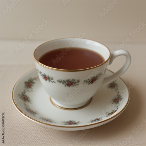 Simple Cup of Hot Tea on a White Background