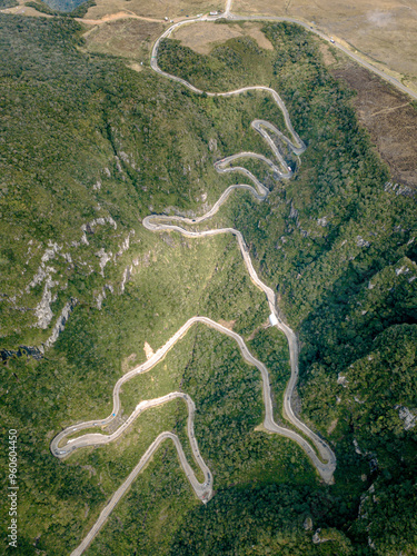 A incrível rodovia da Serra do Rio do Rastro, SC-390. Santa Catarina, Brasil.  photo