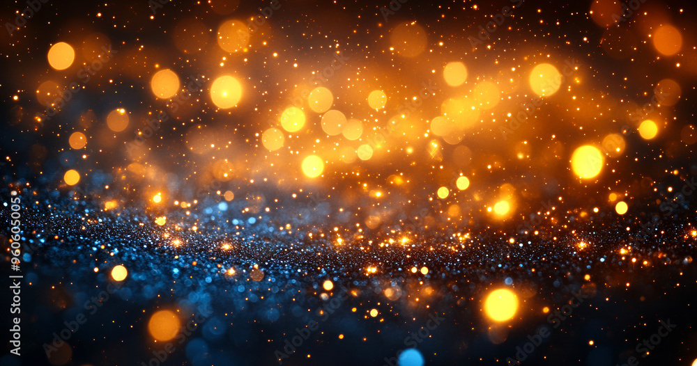 A bright orange and blue background with many small, bright, sparkling lights. The lights are scattered throughout the background, creating a sense of movement and energy. Scene is lively and festive A bright orange and blue background with many small, bright, sparkling lights. The lights are scattered throughout the background, creating a sense of movement and energy. Scene is lively and festive