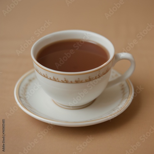 Simple Cup of Hot Tea on a White Background