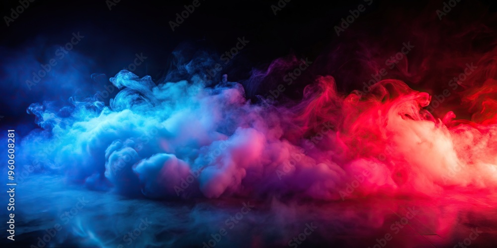 light, mysterious, aerial, ethereal, cityscape, Fog floating in red and blue neon light creating a mysterious atmosphere captured from an aerial perspective against a black background light, mysterious, aerial, ethereal, cityscape, Fog floating in red and blue neon light creating a mysterious atmosphere captured from an aerial perspective against a black background