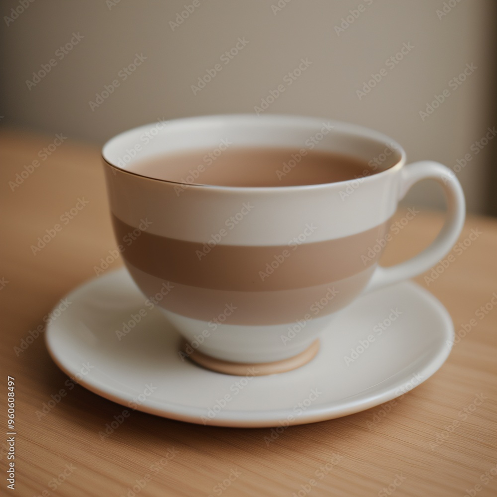 Fototapeta premium Simple Cup of Hot Tea on a White Background