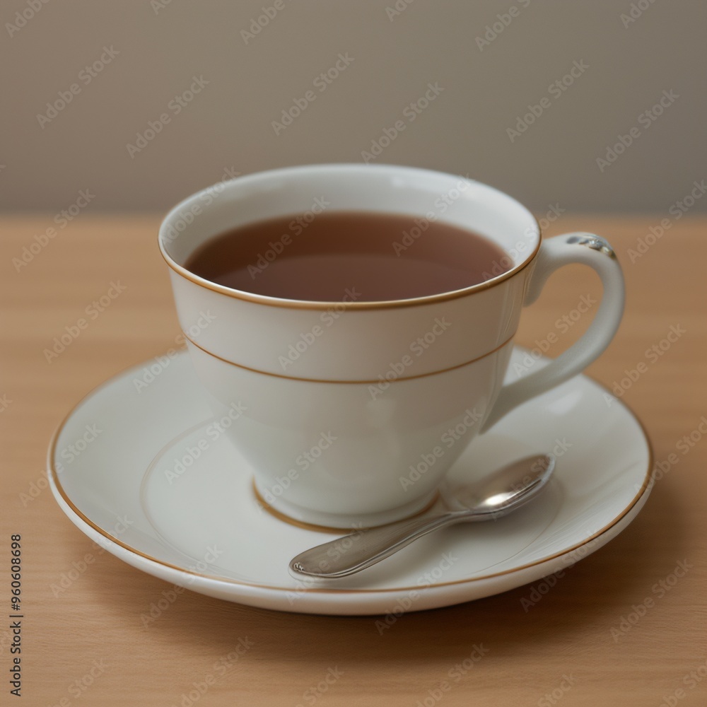Fototapeta premium Simple Cup of Hot Tea on a White Background
