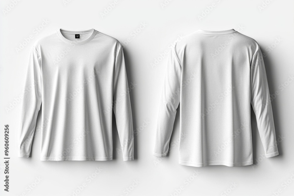 White Long Sleeve Tshirt Mockup Isolated created with Generative AI White Long Sleeve Tshirt Mockup Isolated created with Generative AI