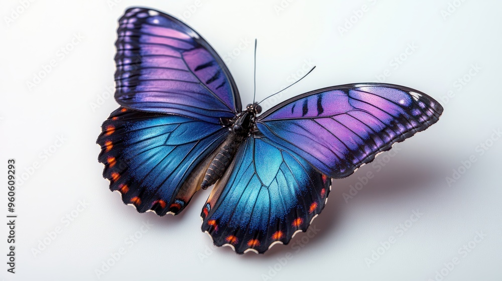 Purple butterfly on a white background Purple butterfly on a white background