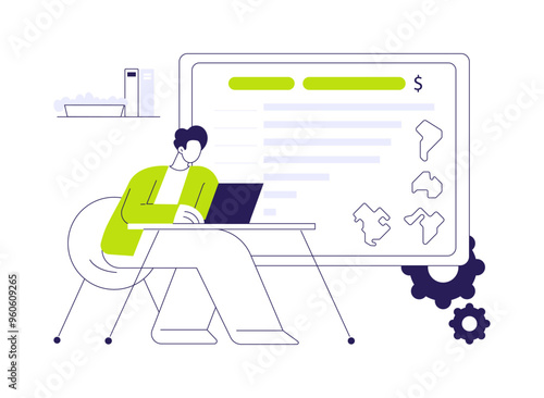 Country GDP ranking abstract concept vector illustration.