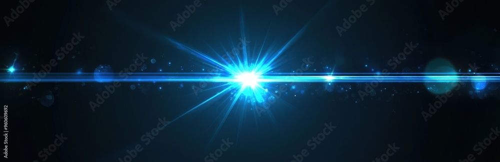 Blue glowing light line effect with horizontal lines on a black background Blue glowing light line effect with horizontal lines on a black background