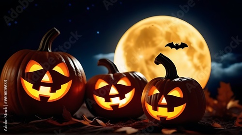 halloween full moon night background