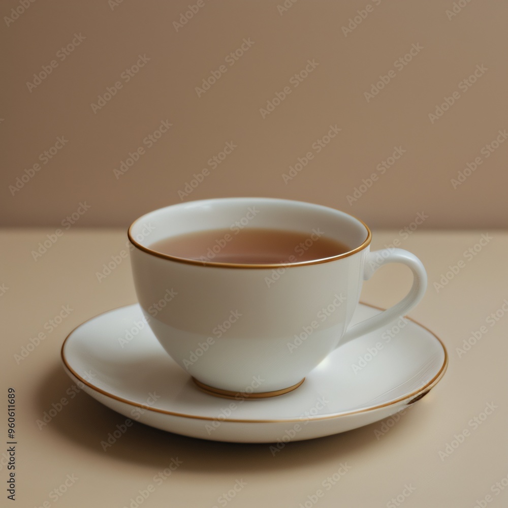 Simple Cup of Hot Tea on a White Background Simple Cup of Hot Tea on a White Background