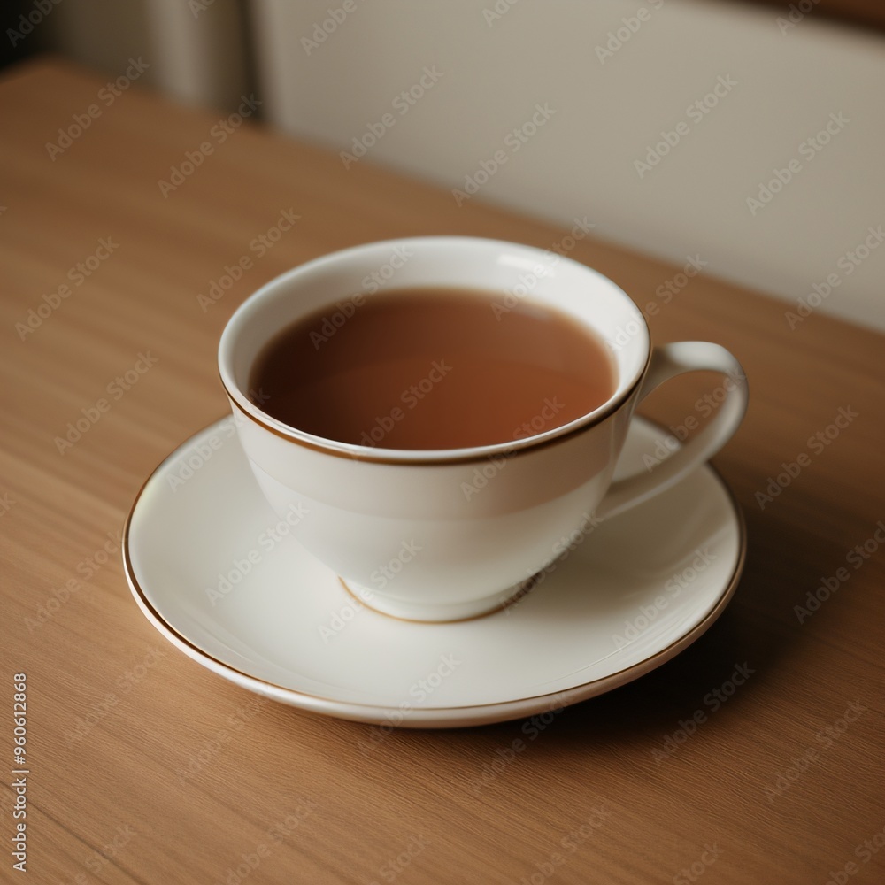 Simple Cup of Hot Tea on a White Background Simple Cup of Hot Tea on a White Background