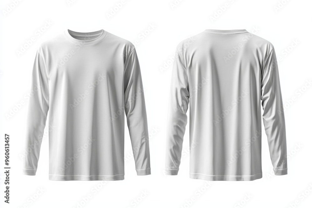 White Long Sleeve Tshirt Mockup Isolated created with Generative AI White Long Sleeve Tshirt Mockup Isolated created with Generative AI