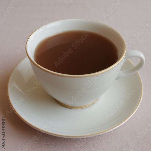 Simple Cup of Hot Tea on a White Background