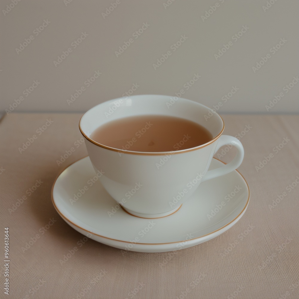 Fototapeta premium Simple Cup of Hot Tea on a White Background