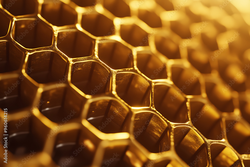 A detailed background of honeycombs, showcasing the intricate hexagonal pattern crafted by bees A detailed background of honeycombs, showcasing the intricate hexagonal pattern crafted by bees