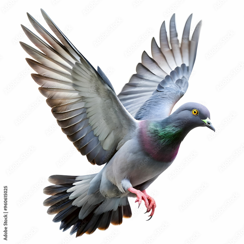 a pigeon flying on a white background a pigeon flying on a white background