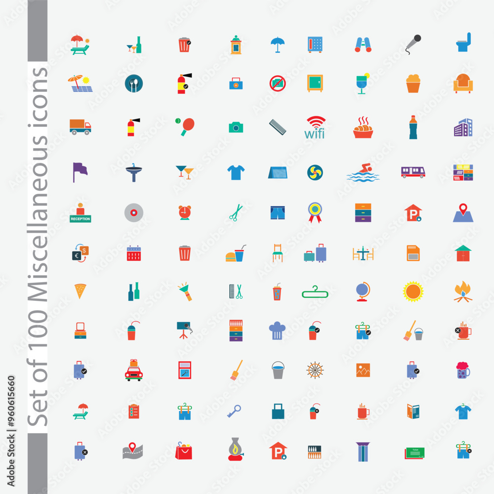 Set of flat icons for web and applications. Set of flat icons for web and applications.