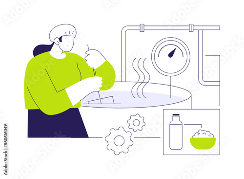Cooking the curd abstract concept vector illustration.