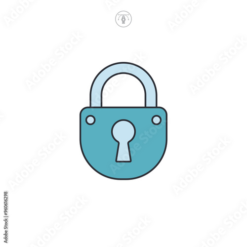 Secure Lock, Security system icon symbol vector illustration isolated on white background