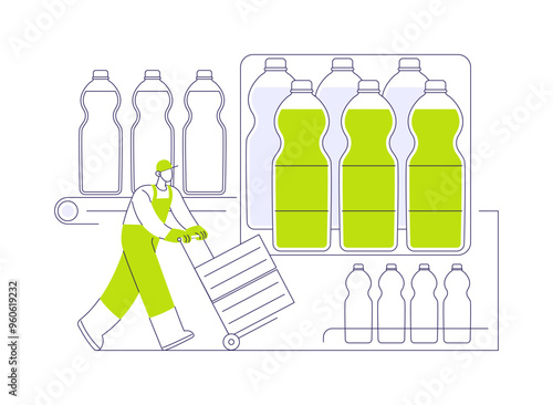 Soft drink packaging abstract concept vector illustration.