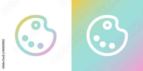 Minimal gradient art palette icon. Back to school. Vector illustration, flat design