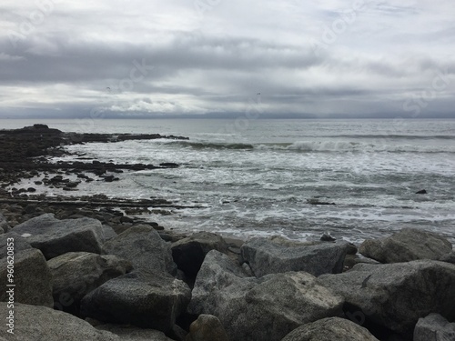 Waves on a rocky shore