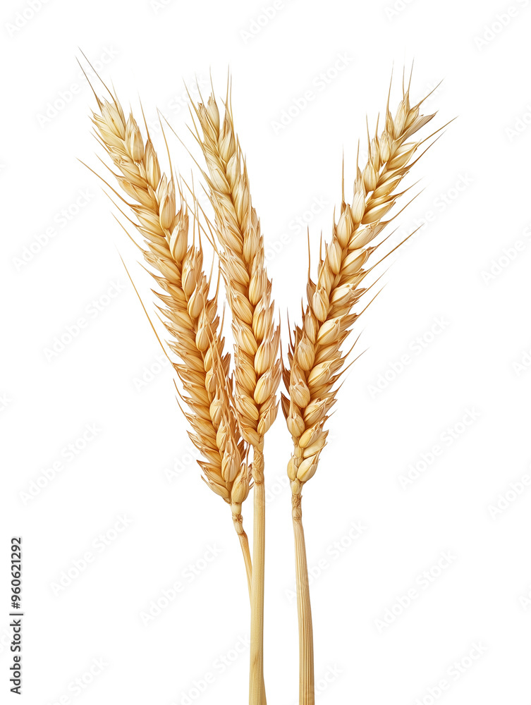 golden wheat stalk with kernels isolated on transparent background golden wheat stalk with kernels isolated on transparent background