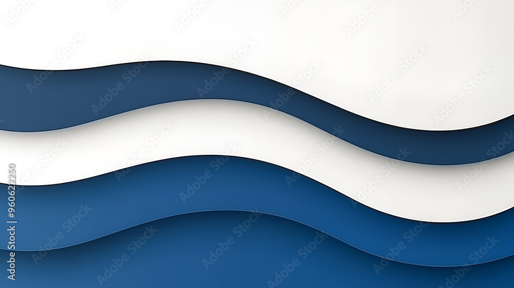 Abstract layered design featuring flowing white and blue waves on a smooth background, highlighting depth and movement in contemporary art Abstract layered design featuring flowing white and blue waves on a smooth background, highlighting depth and movement in contemporary art