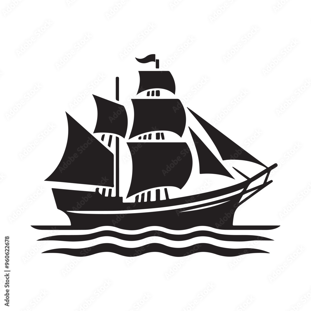 Whaling Ship Silhouette Vector Illustration – High-Quality Graphics for Commercial Use Whaling Ship Silhouette Vector Illustration – High-Quality Graphics for Commercial Use