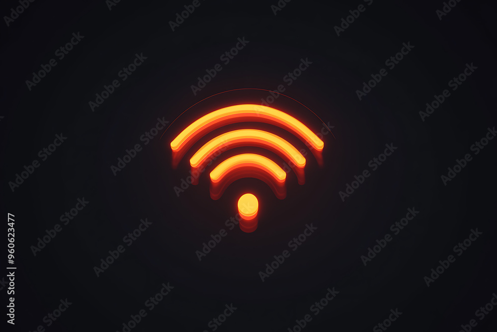 A clean and simple Wi-Fi symbol representing wireless internet connectivity. A clean and simple Wi-Fi symbol representing wireless internet connectivity.