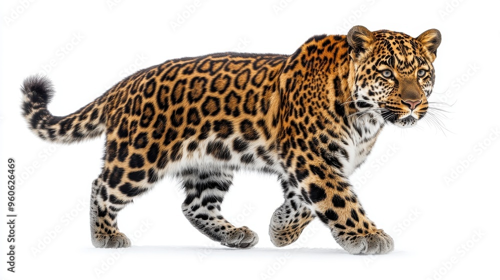 Clipart of an Amur leopard in a conservation context with protection symbols on a white background Clipart of an Amur leopard in a conservation context with protection symbols on a white background