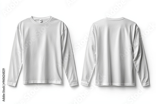 White Long Sleeve Tshirt Mockup Isolated created with Generative AI