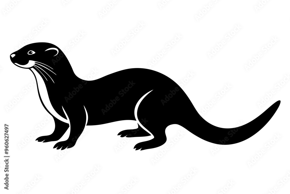An Otter Silhouette Vector Illustration An Otter Silhouette Vector Illustration