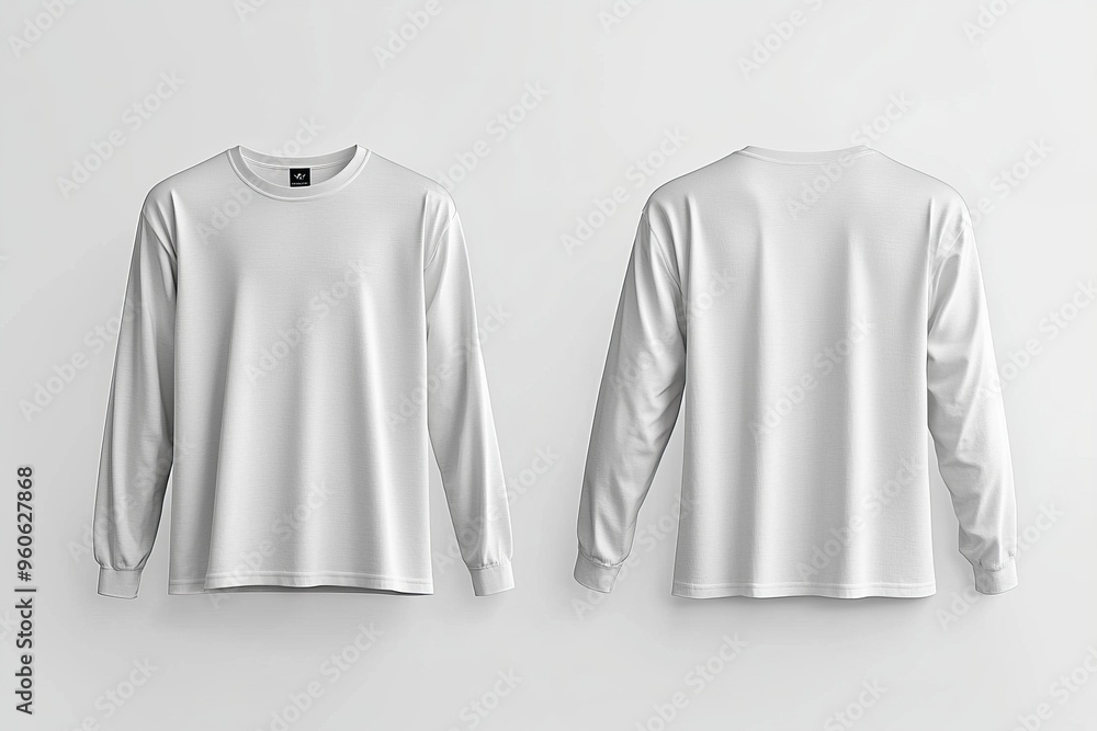 White Long Sleeve Tshirt Mockup Isolated created with Generative AI White Long Sleeve Tshirt Mockup Isolated created with Generative AI