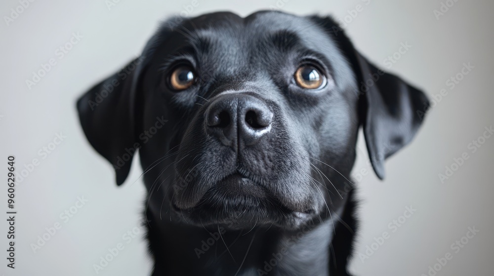 Close-up of service dog on white background Close-up of service dog on white background