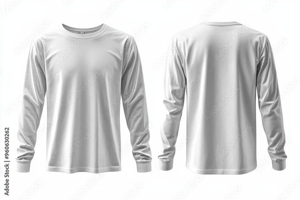 White Long Sleeve Tshirt Mockup Isolated created with Generative AI White Long Sleeve Tshirt Mockup Isolated created with Generative AI