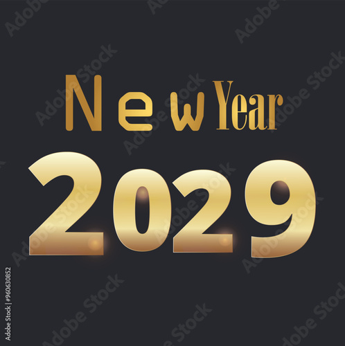 new year 2029 gold color