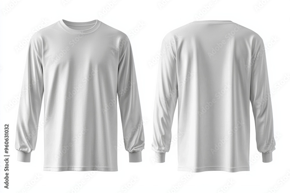 White Long Sleeve Tshirt Mockup Isolated created with Generative AI White Long Sleeve Tshirt Mockup Isolated created with Generative AI