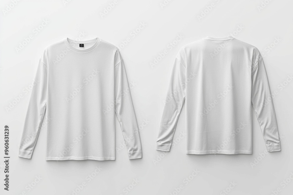 White Long Sleeve Tshirt Mockup Isolated created with Generative AI White Long Sleeve Tshirt Mockup Isolated created with Generative AI