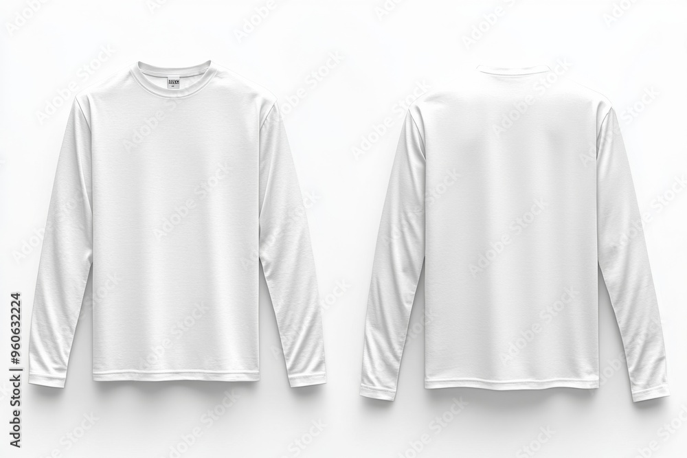 White Long Sleeve Tshirt Mockup Isolated created with Generative AI White Long Sleeve Tshirt Mockup Isolated created with Generative AI
