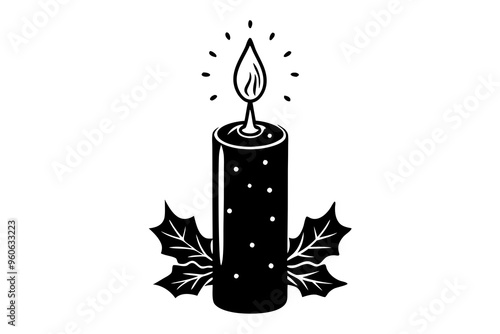 candle silhouettes for religion commemorative and party.Christmas candles silhouette vector illustration.